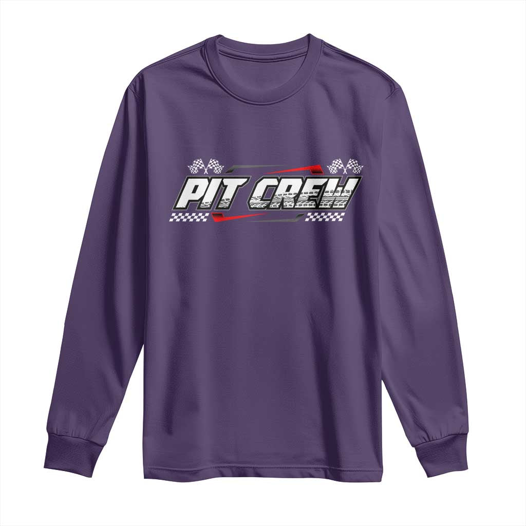 Pit Crew Long Sleeve Shirt Race Car Family Racing Birthday Parties TS10 Purple Print Your Wear