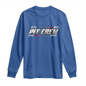 Pit Crew Long Sleeve Shirt Race Car Family Racing Birthday Parties TS10 Royal Blue Print Your Wear