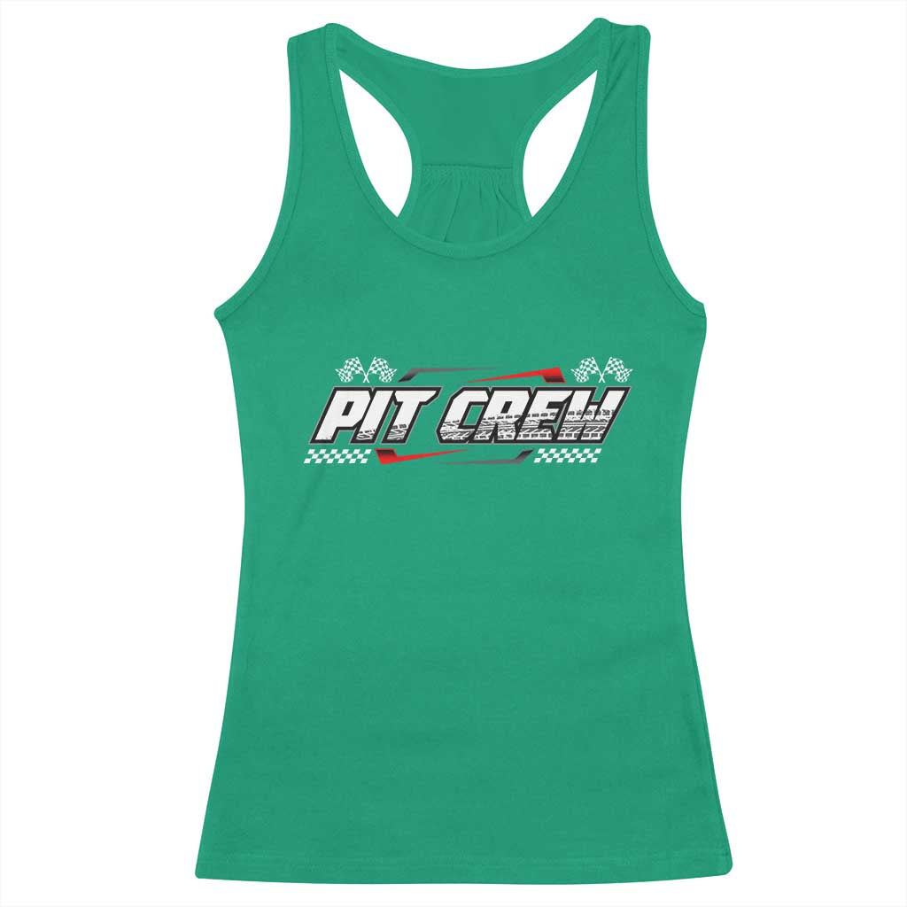 Pit Crew Racerback Tank Top Race Car Family Racing Birthday Parties TS10 Irish Green Print Your Wear