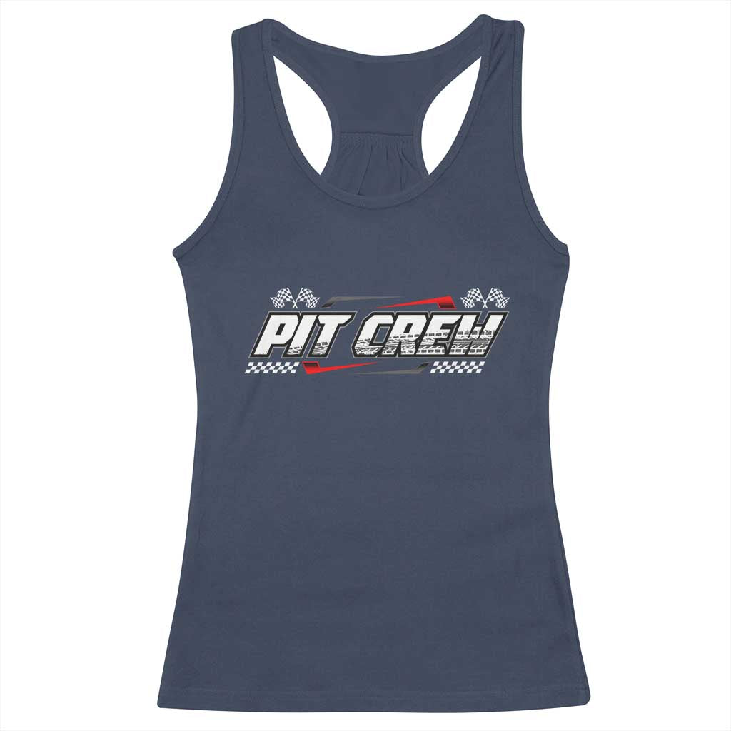 Pit Crew Racerback Tank Top Race Car Family Racing Birthday Parties TS10 Navy Print Your Wear