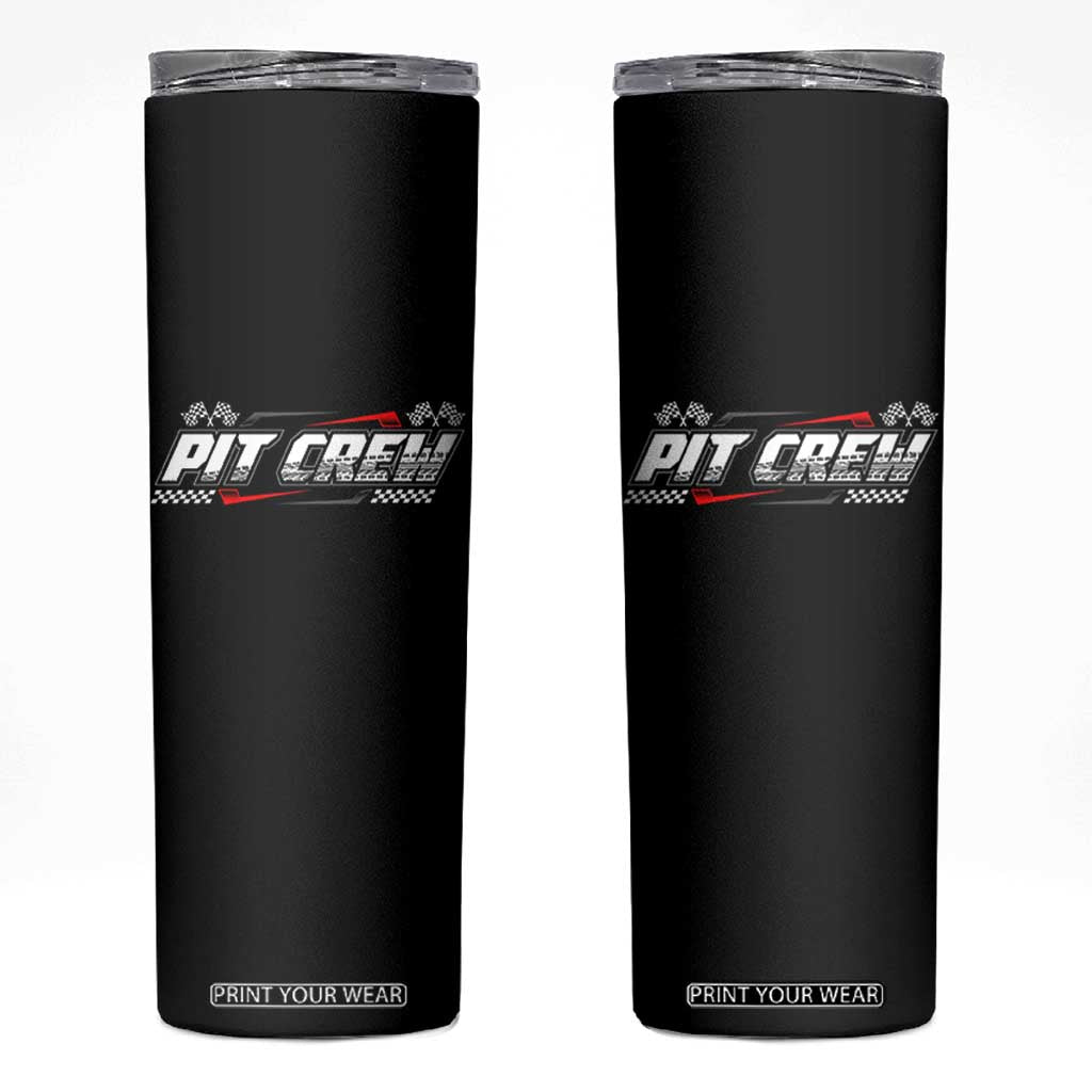 Pit Crew Skinny Tumbler Race Car Family Racing Birthday Parties TS10 Black Print Your Wear