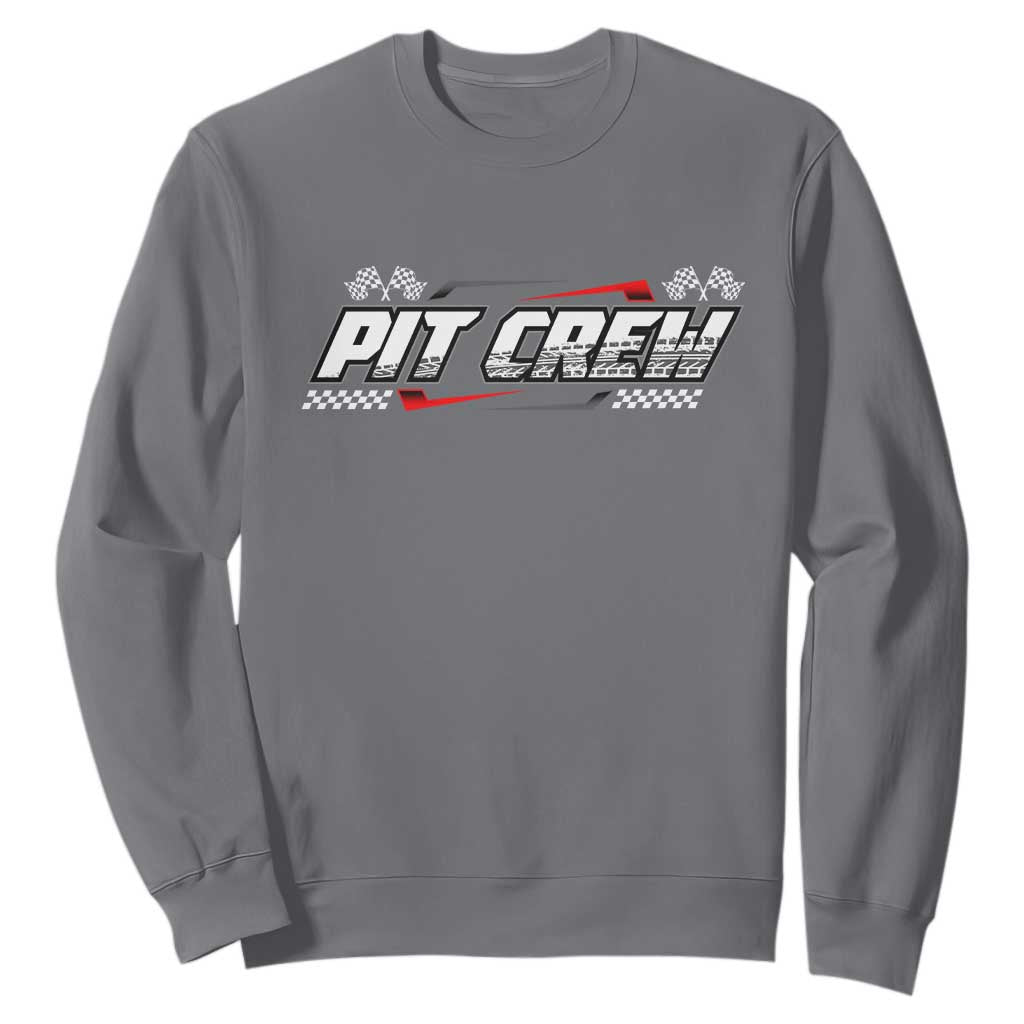 Pit Crew Sweatshirt Race Car Family Racing Birthday Parties TS10 Charcoal Print Your Wear