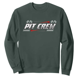 Pit Crew Sweatshirt Race Car Family Racing Birthday Parties TS10 Dark Forest Green Print Your Wear