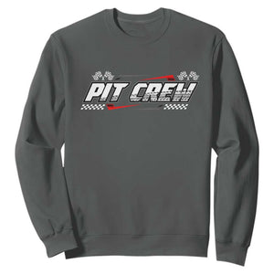 Pit Crew Sweatshirt Race Car Family Racing Birthday Parties TS10 Dark Heather Print Your Wear