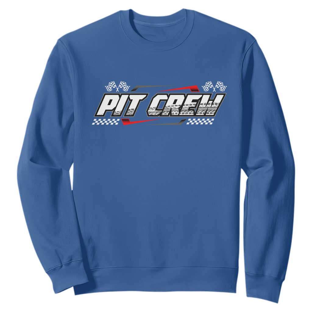 Pit Crew Sweatshirt Race Car Family Racing Birthday Parties TS10 Royal Blue Print Your Wear
