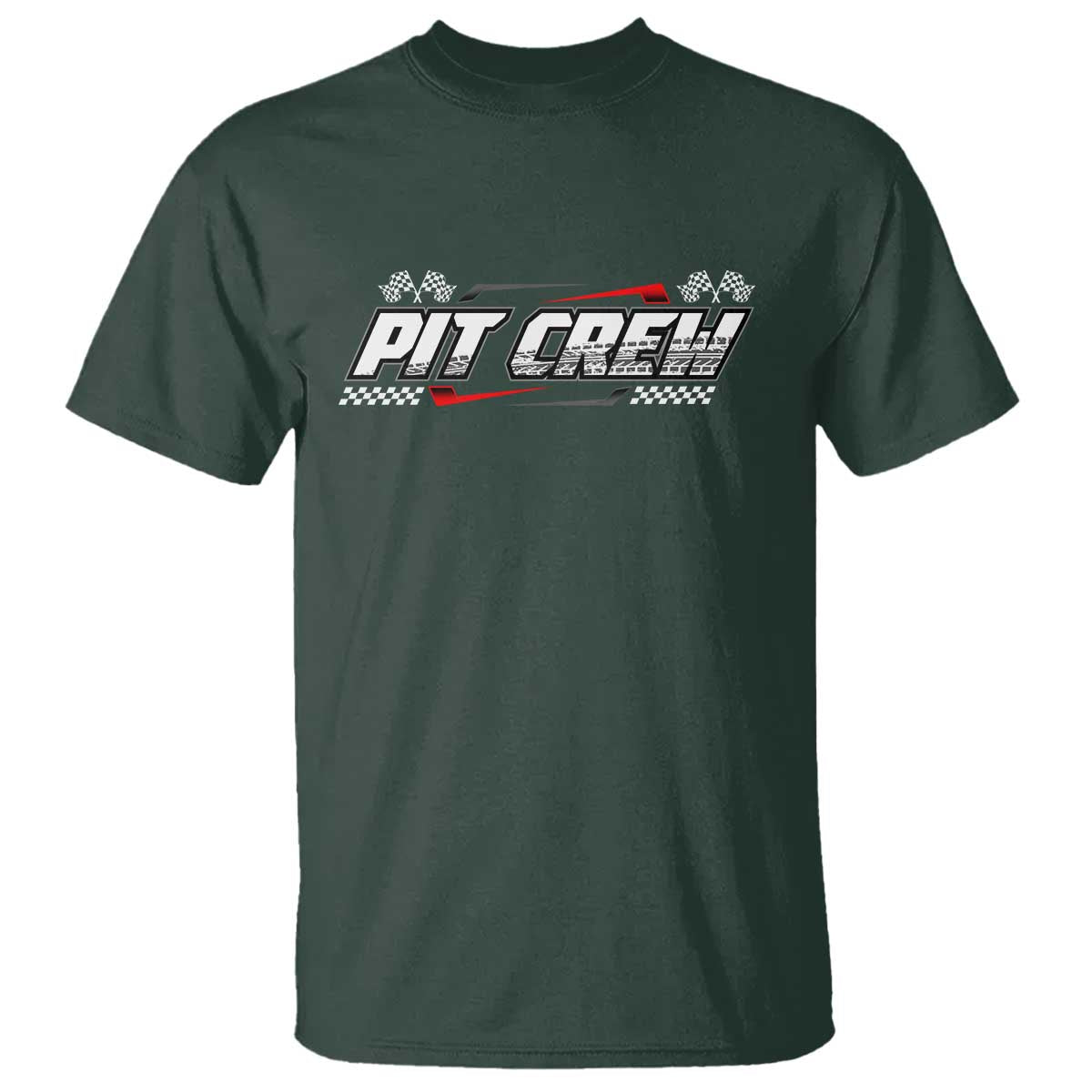 Pit Crew T Shirt Race Car Family Racing Birthday Parties TS10 Dark Forest Green Print Your Wear