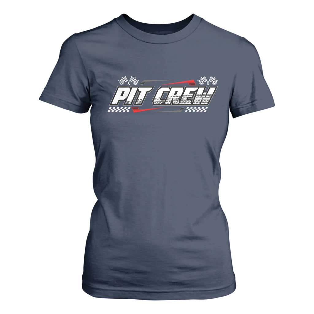 Pit Crew T Shirt For Women Race Car Family Racing Birthday Parties TS10 Navy Print Your Wear