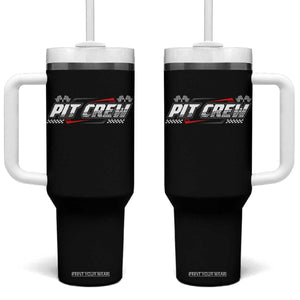 Pit Crew Tumbler With Handle Race Car Family Racing Birthday Parties TS10 One Size: 40 oz Black Print Your Wear