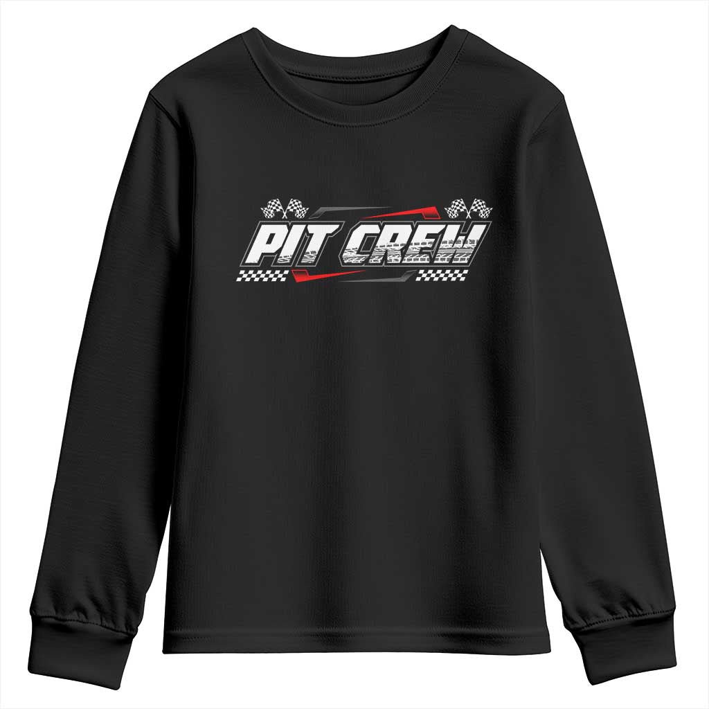 Pit Crew Youth Sweatshirt Race Car Family Racing Birthday Parties TS10 Black Print Your Wear