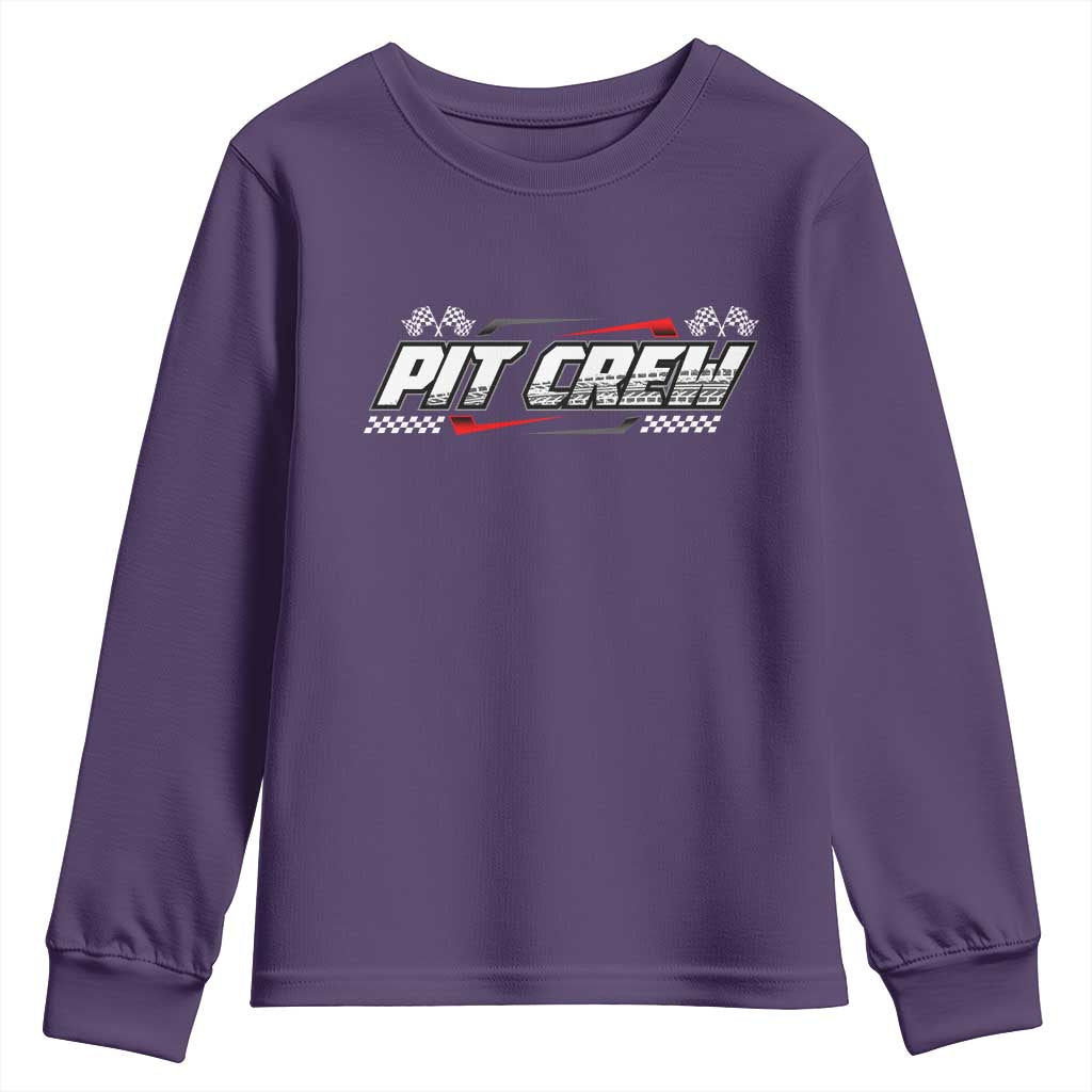 Pit Crew Youth Sweatshirt Race Car Family Racing Birthday Parties TS10 Purple Print Your Wear