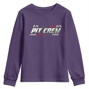 Pit Crew Youth Sweatshirt Race Car Family Racing Birthday Parties TS10 Purple Print Your Wear