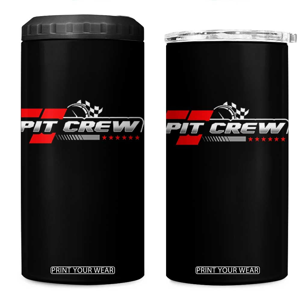 Pit Crew 4 in 1 Can Cooler Tumbler Family Racing Birthday Race Car TS10 One Size: 16 oz Black Print Your Wear