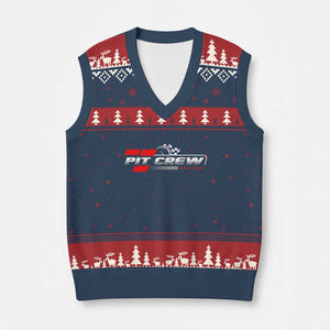 Pit Crew V-Neck Knit Sweater Vest Family Racing Birthday Race Car TS10 Navy Red Print Your Wear