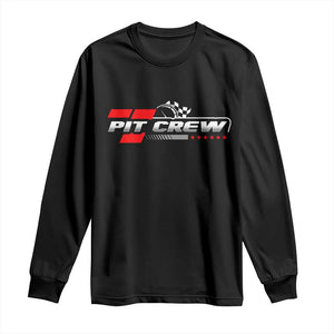 Pit Crew Long Sleeve Shirt Family Racing Birthday Race Car TS10 Black Print Your Wear