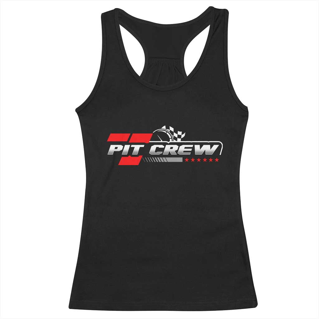 Pit Crew Racerback Tank Top Family Racing Birthday Race Car TS10 Black Print Your Wear