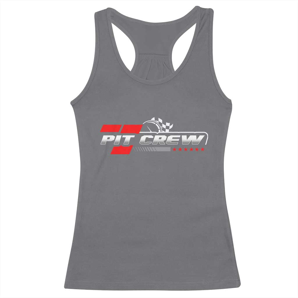 Pit Crew Racerback Tank Top Family Racing Birthday Race Car TS10 Charcoal Print Your Wear