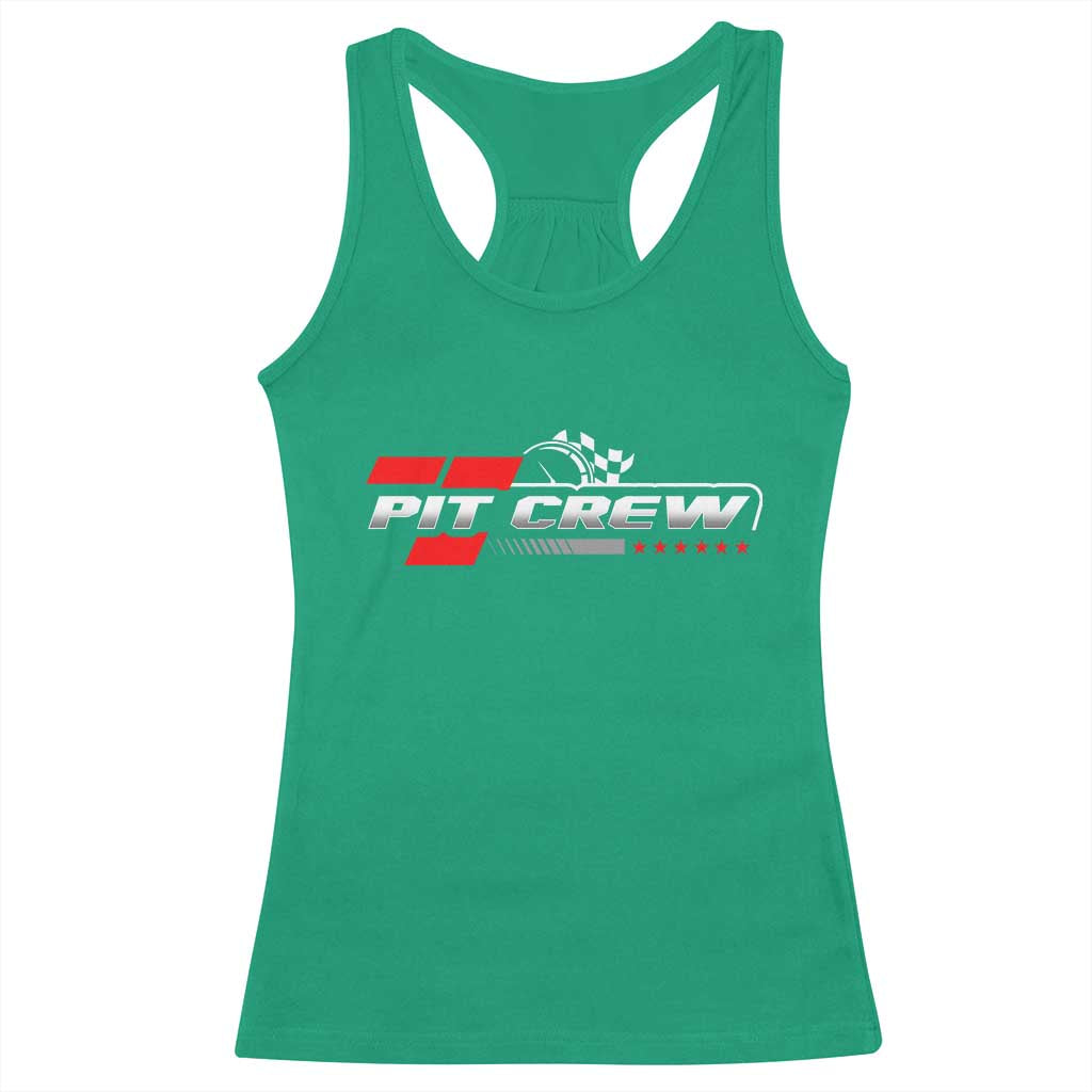 Pit Crew Racerback Tank Top Family Racing Birthday Race Car TS10 Irish Green Print Your Wear