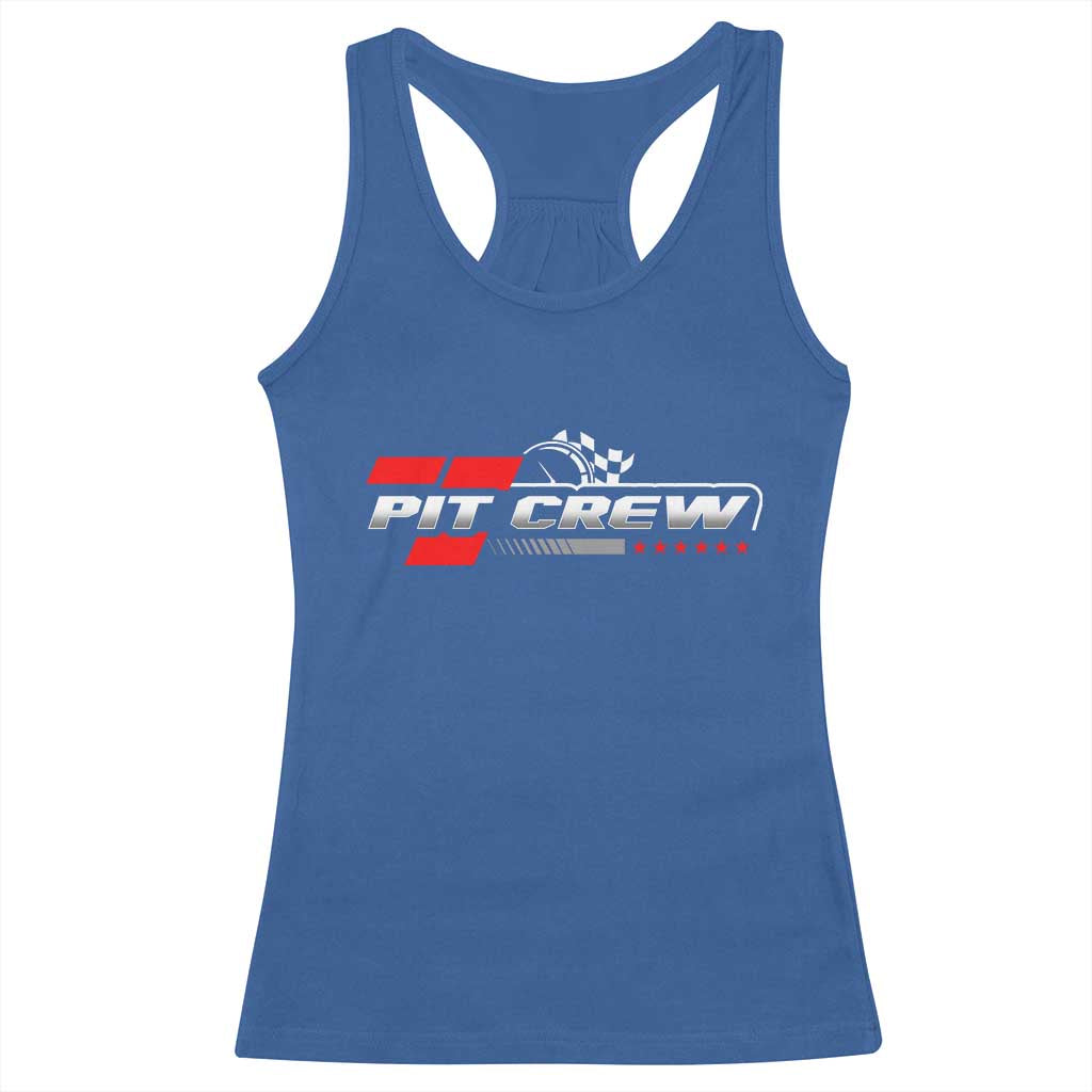 Pit Crew Racerback Tank Top Family Racing Birthday Race Car TS10 Royal Blue Print Your Wear