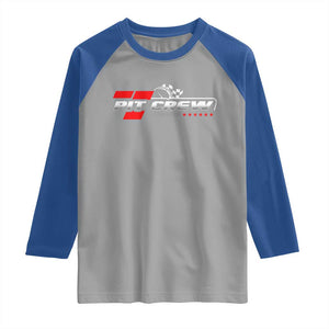 Pit Crew Raglan Shirt Family Racing Birthday Race Car TS10 Sport Gray Royal Print Your Wear