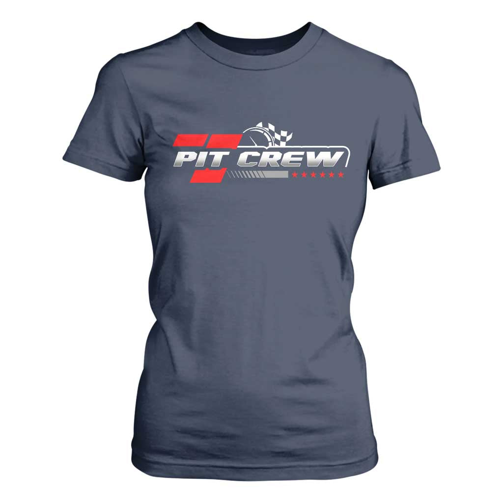 Pit Crew T Shirt For Women Family Racing Birthday Race Car TS10 Navy Print Your Wear