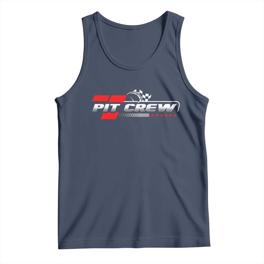 Pit Crew Tank Top Family Racing Birthday Race Car TS10 Navy Print Your Wear