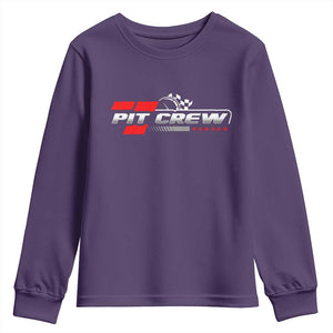 Pit Crew Youth Sweatshirt Family Racing Birthday Race Car TS10 Purple Print Your Wear