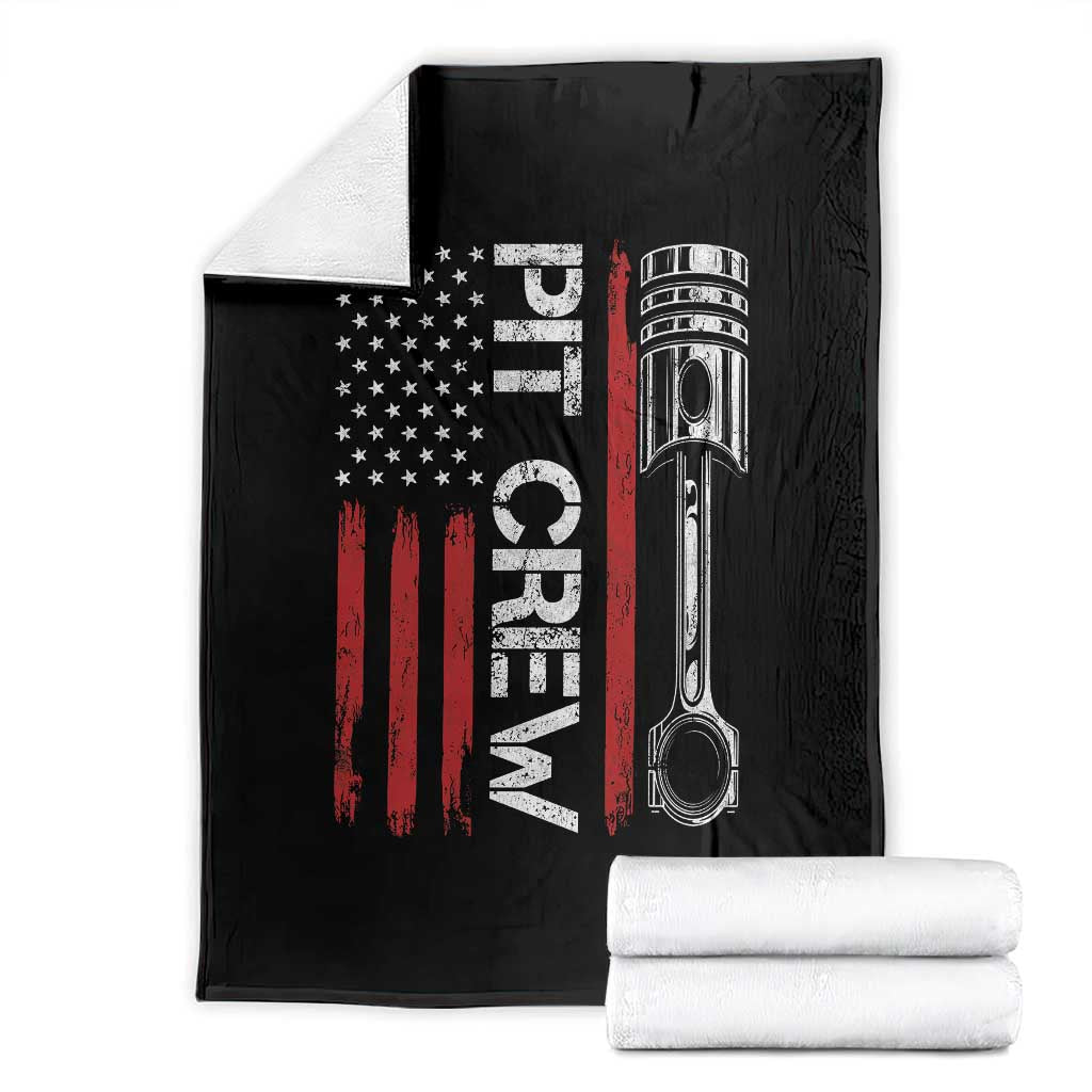 Pit Crew Throw Blanket Racing Race Car American Flag TS10 Black Print Your Wear