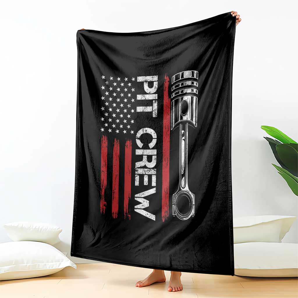 Pit Crew Throw Blanket Racing Race Car American Flag TS10 Print Your Wear
