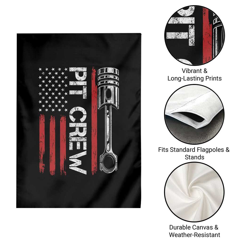 Pit Crew Garden Flag Racing Race Car American Flag TS10 Print Your Wear