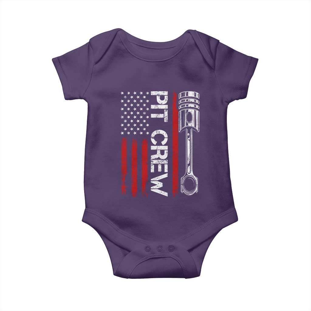 Pit Crew Baby Onesie Racing Race Car American Flag TS10 Purple Print Your Wear