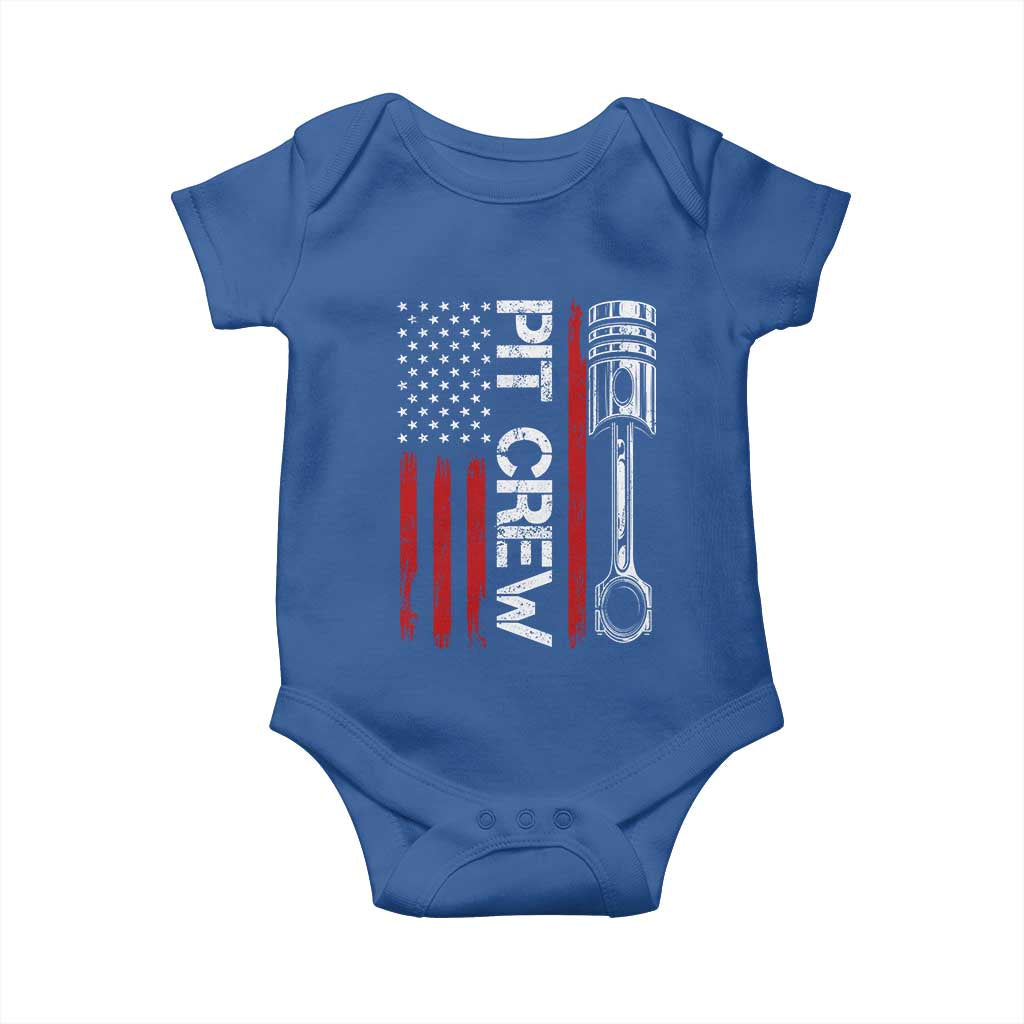 Pit Crew Baby Onesie Racing Race Car American Flag TS10 Royal Blue Print Your Wear