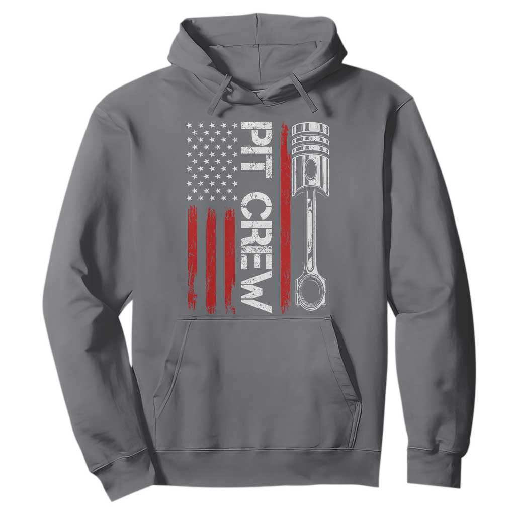 Pit Crew Hoodie Racing Race Car American Flag TS10 Charcoal Print Your Wear