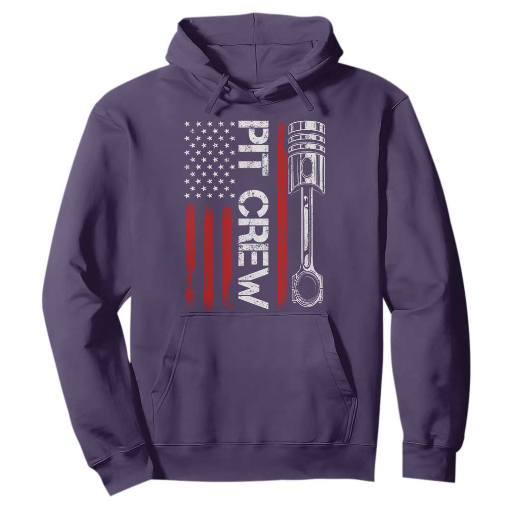 Pit Crew Hoodie Racing Race Car American Flag TS10 Purple Print Your Wear