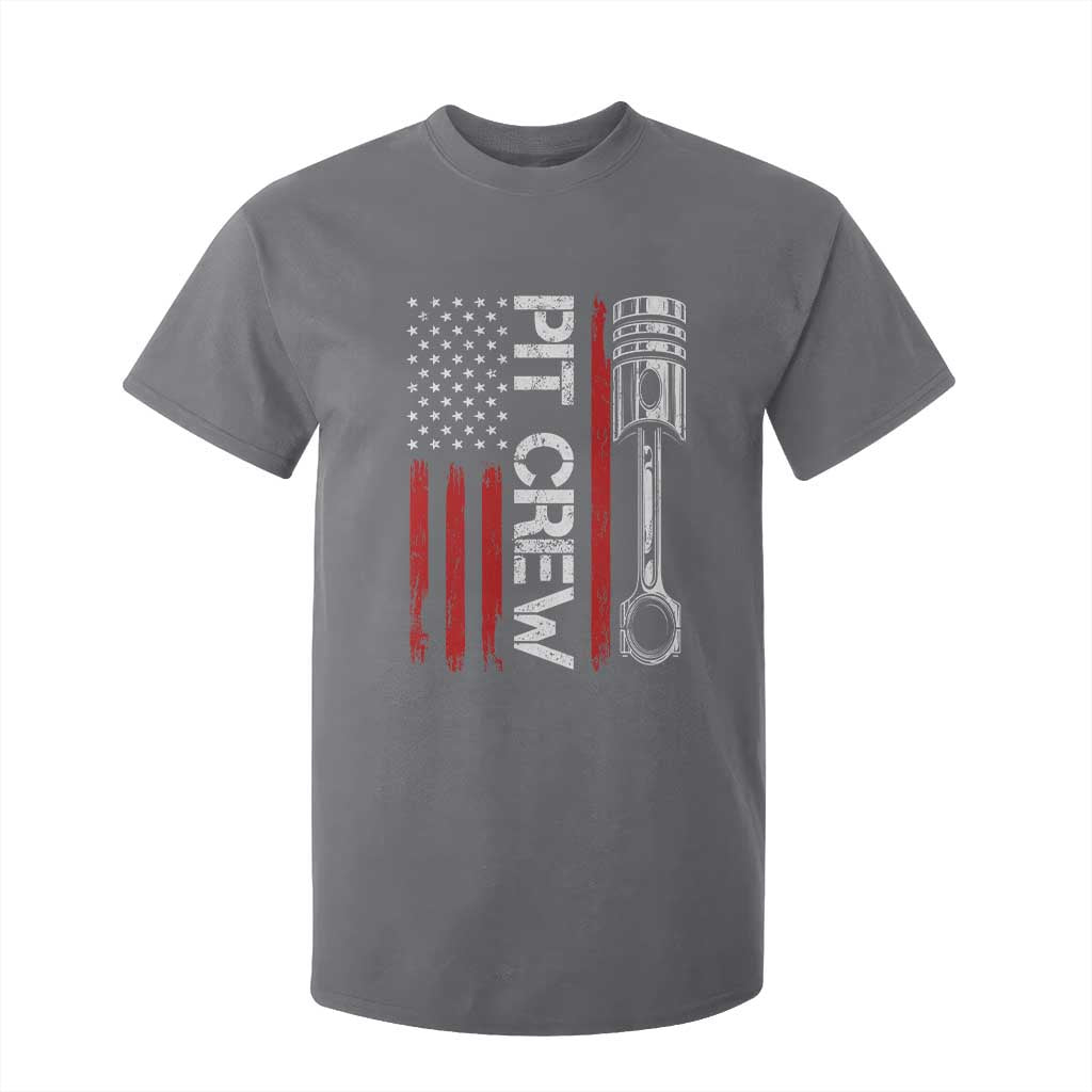 Pit Crew T Shirt For Kid Racing Race Car American Flag TS10 Charcoal Print Your Wear