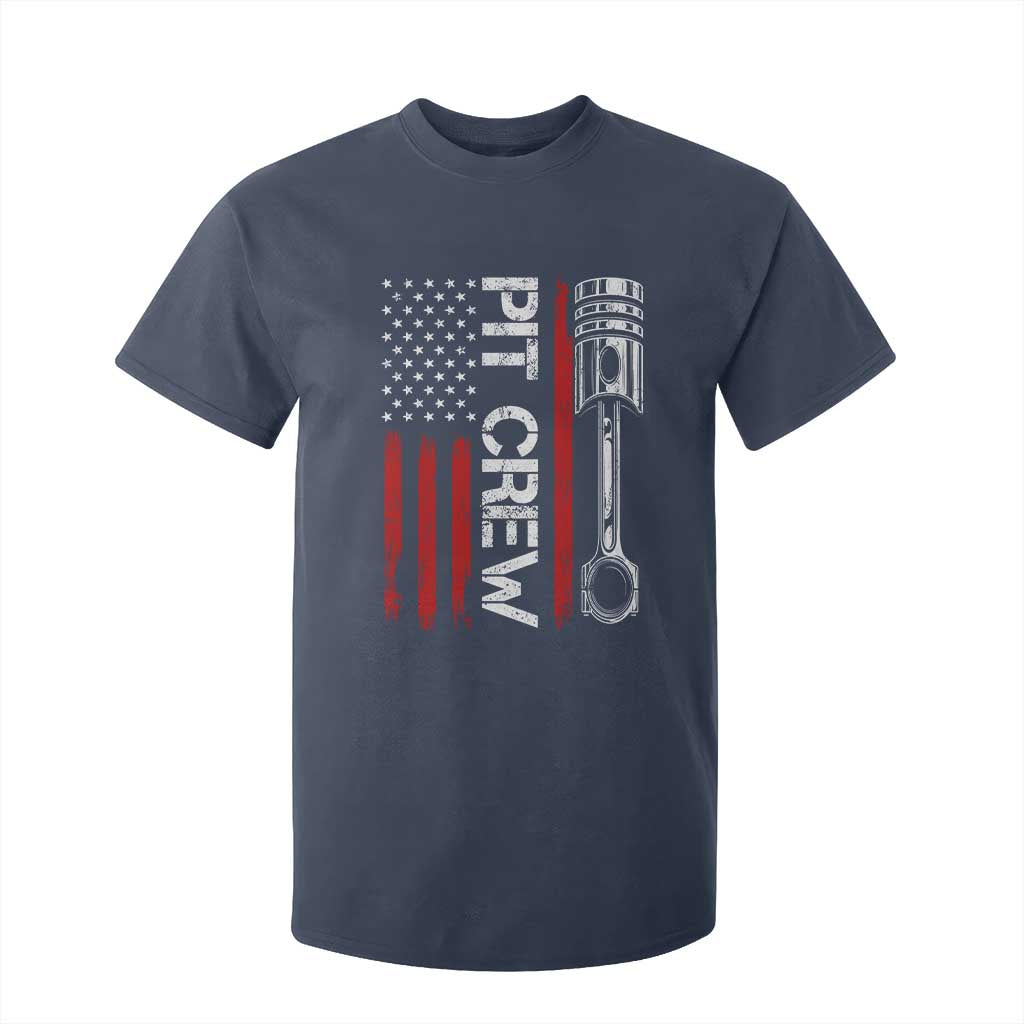 Pit Crew T Shirt For Kid Racing Race Car American Flag TS10 Navy Print Your Wear