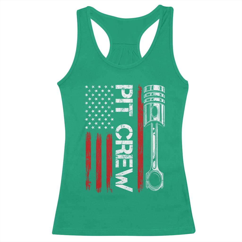Pit Crew Racerback Tank Top Racing Race Car American Flag TS10 Irish Green Print Your Wear