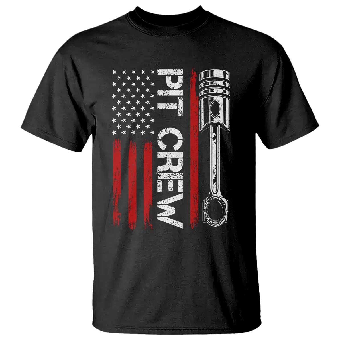 Pit Crew T Shirt Racing Race Car American Flag TS10 Black Print Your Wear