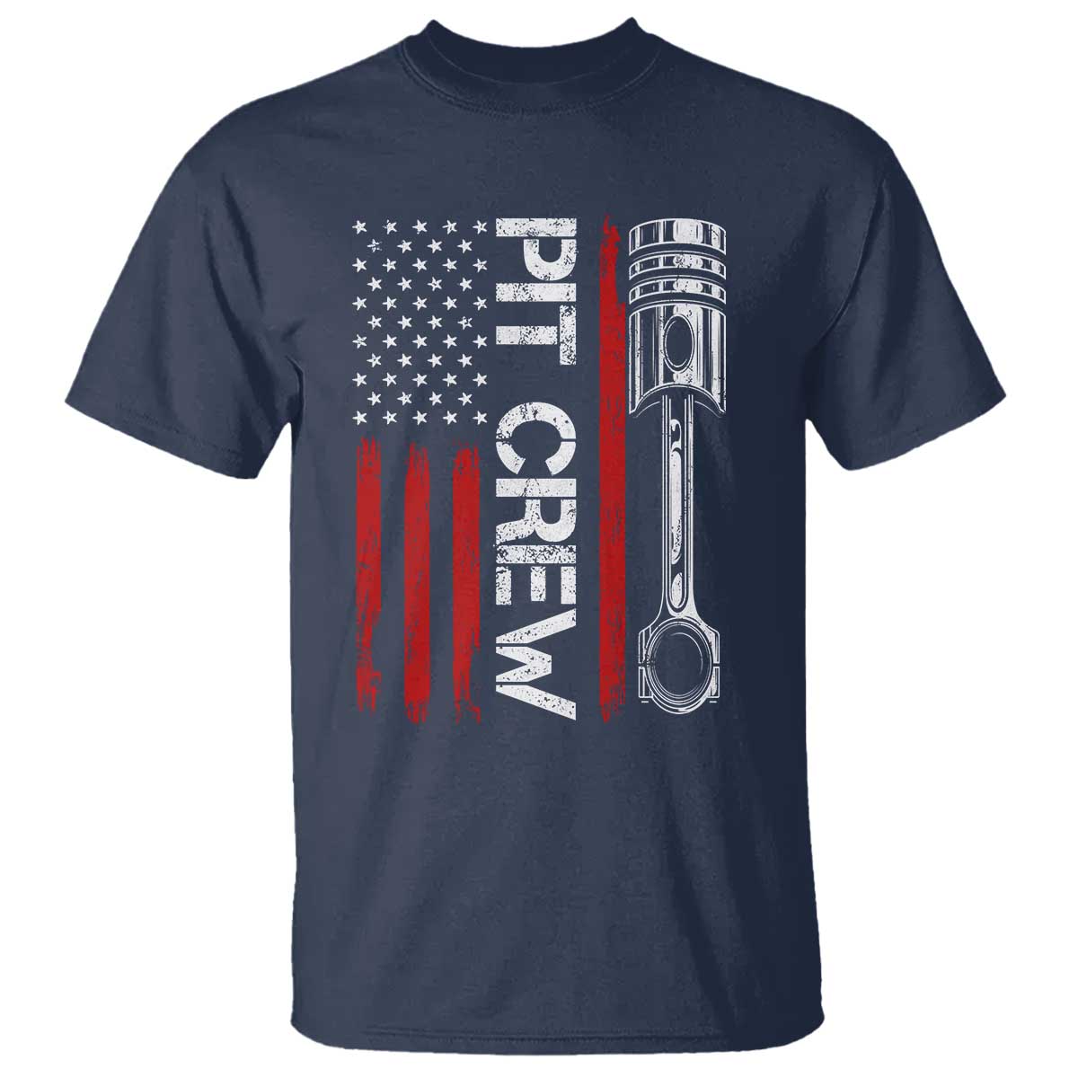 Pit Crew T Shirt Racing Race Car American Flag TS10 Navy Print Your Wear