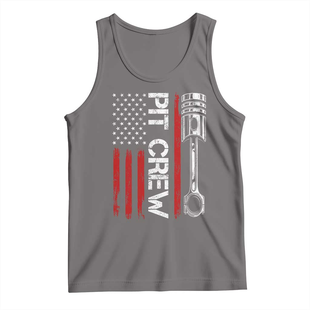 Pit Crew Tank Top Racing Race Car American Flag TS10 Deep Heather Print Your Wear
