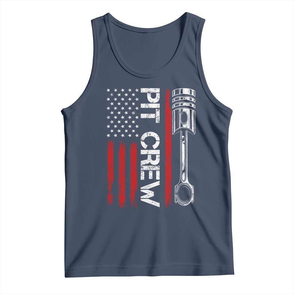 Pit Crew Tank Top Racing Race Car American Flag TS10 Navy Print Your Wear