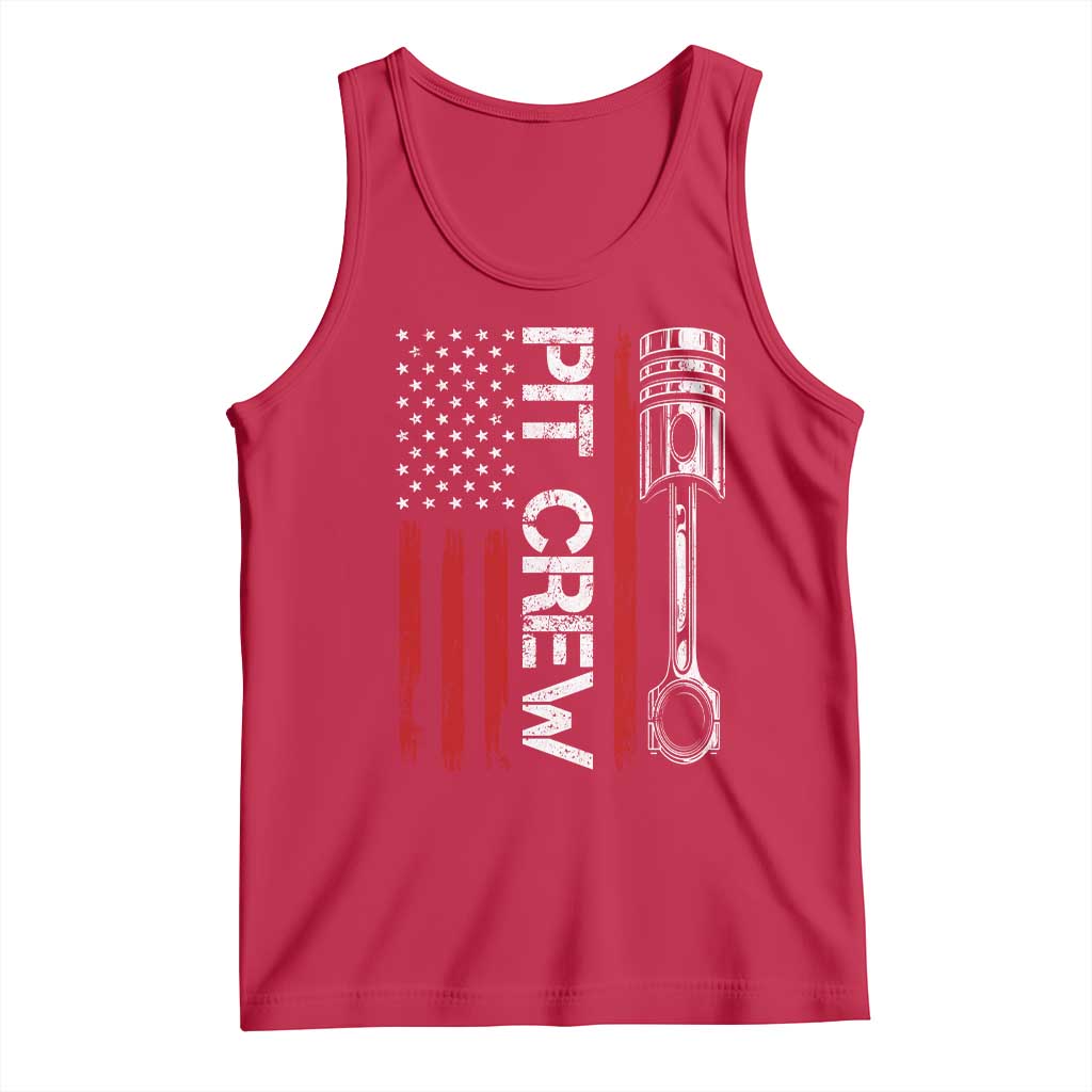 Pit Crew Tank Top Racing Race Car American Flag TS10 Red Print Your Wear