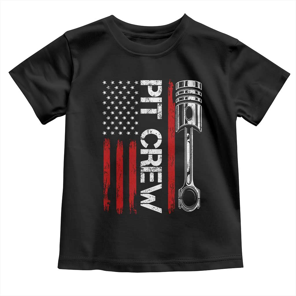 Pit Crew Toddler T Shirt Racing Race Car American Flag TS10 Black Print Your Wear