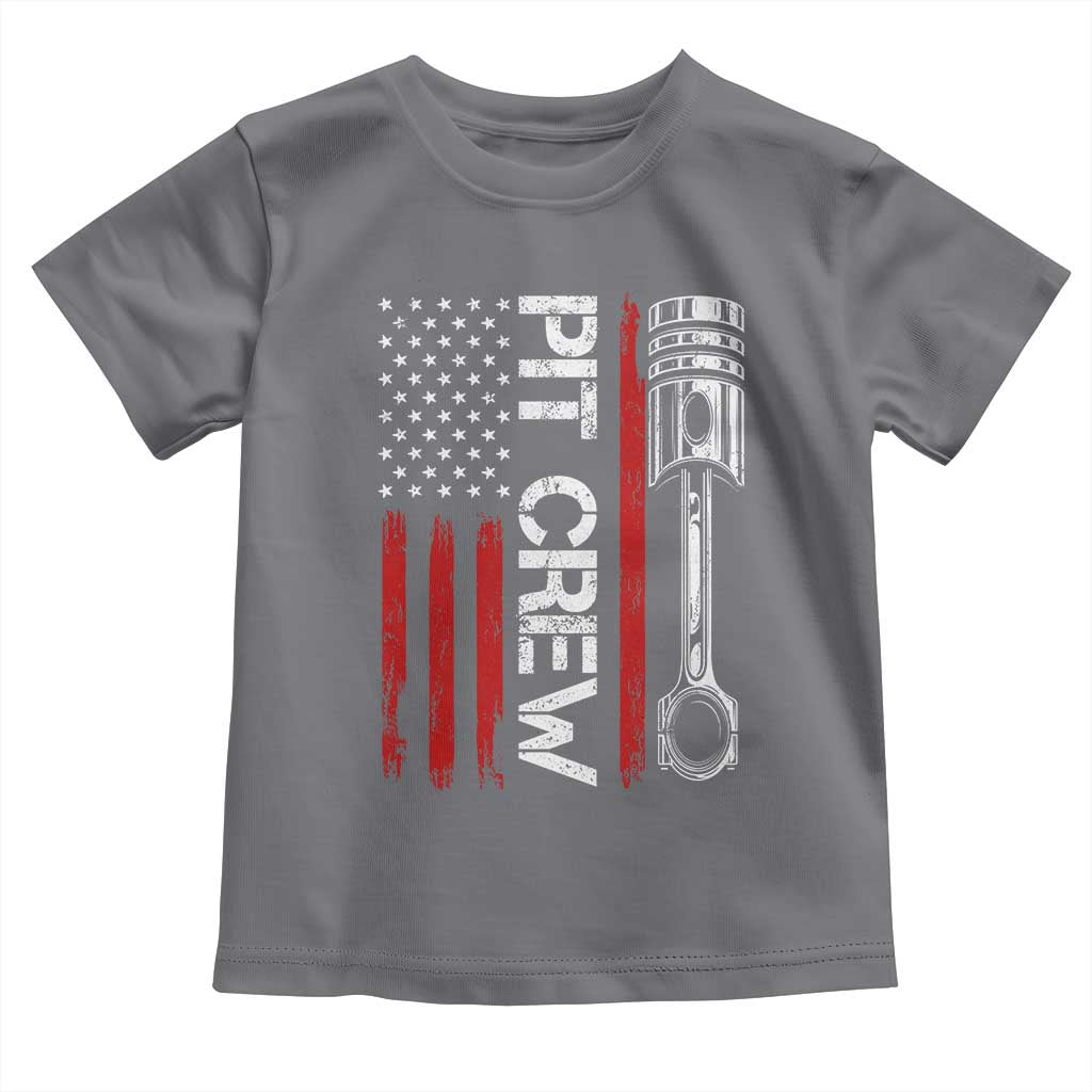 Pit Crew Toddler T Shirt Racing Race Car American Flag TS10 Charcoal Print Your Wear