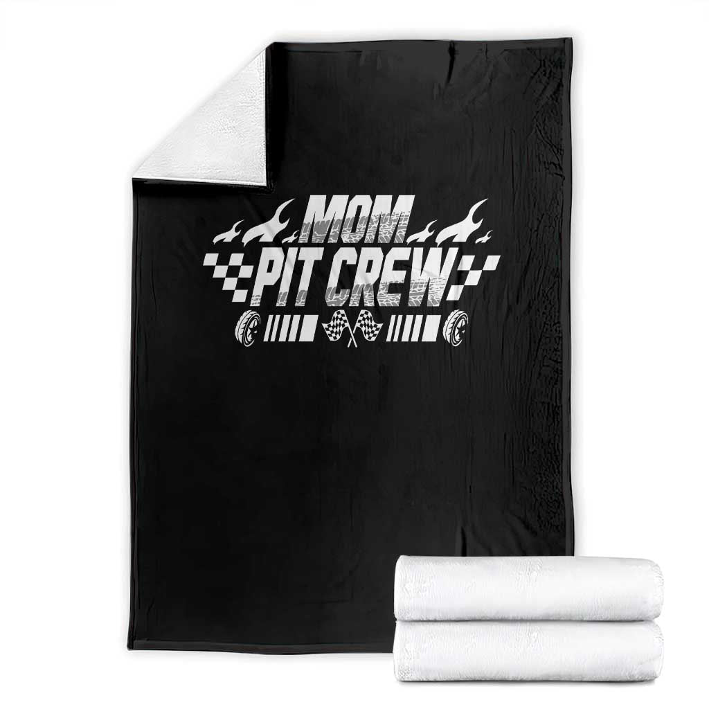Mom Pit Crew Throw Blanket Race Car Family Racing Birthday Hosting Parties TS10 Black Print Your Wear
