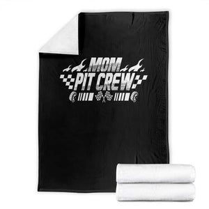 Mom Pit Crew Throw Blanket Race Car Family Racing Birthday Hosting Parties TS10 Black Print Your Wear