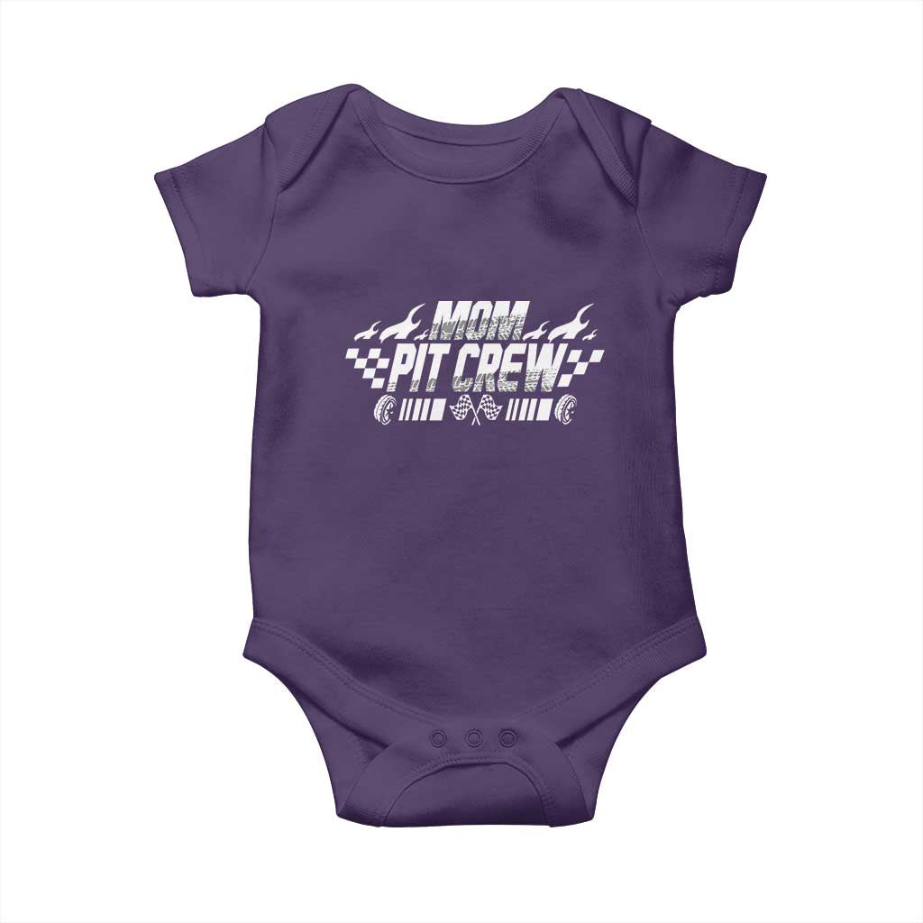 Mom Pit Crew Baby Onesie Race Car Family Racing Birthday Hosting Parties TS10 Purple Print Your Wear
