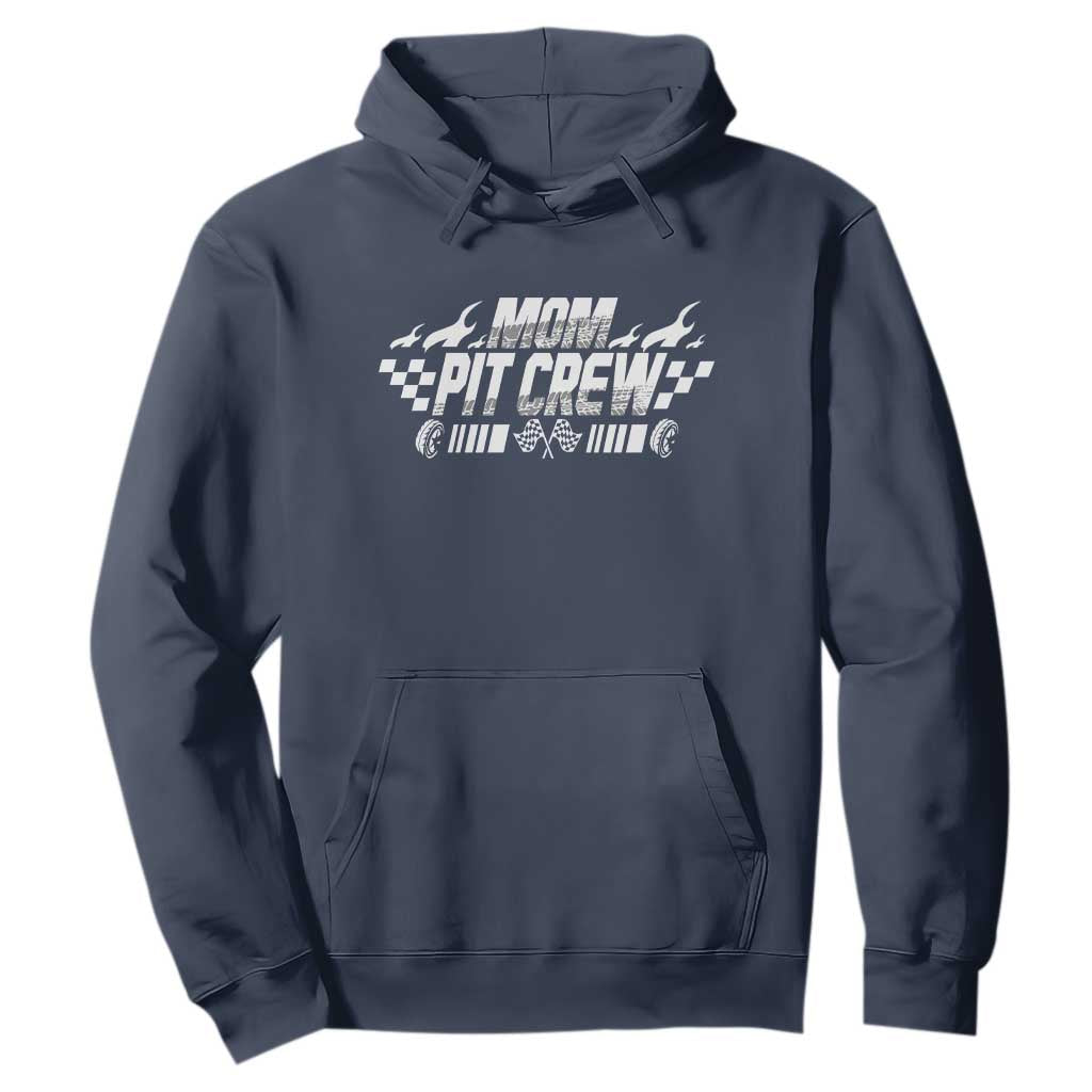 Mom Pit Crew Hoodie Race Car Family Racing Birthday Hosting Parties TS10 Navy Print Your Wear