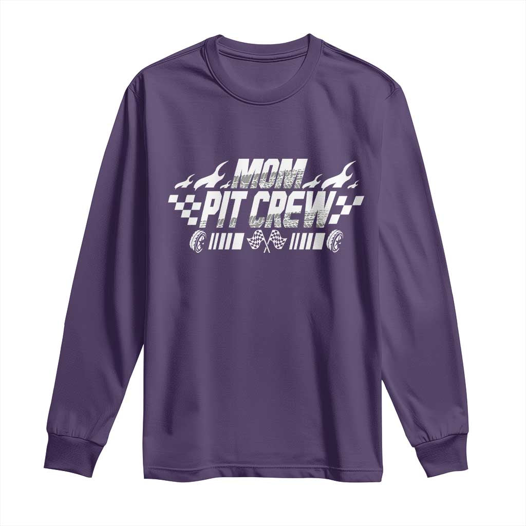 Mom Pit Crew Long Sleeve Shirt Race Car Family Racing Birthday Hosting Parties TS10 Purple Print Your Wear