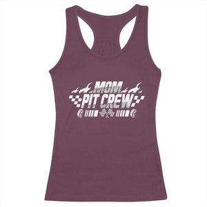 Mom Pit Crew Racerback Tank Top Race Car Family Racing Birthday Hosting Parties TS10 Maroon Print Your Wear