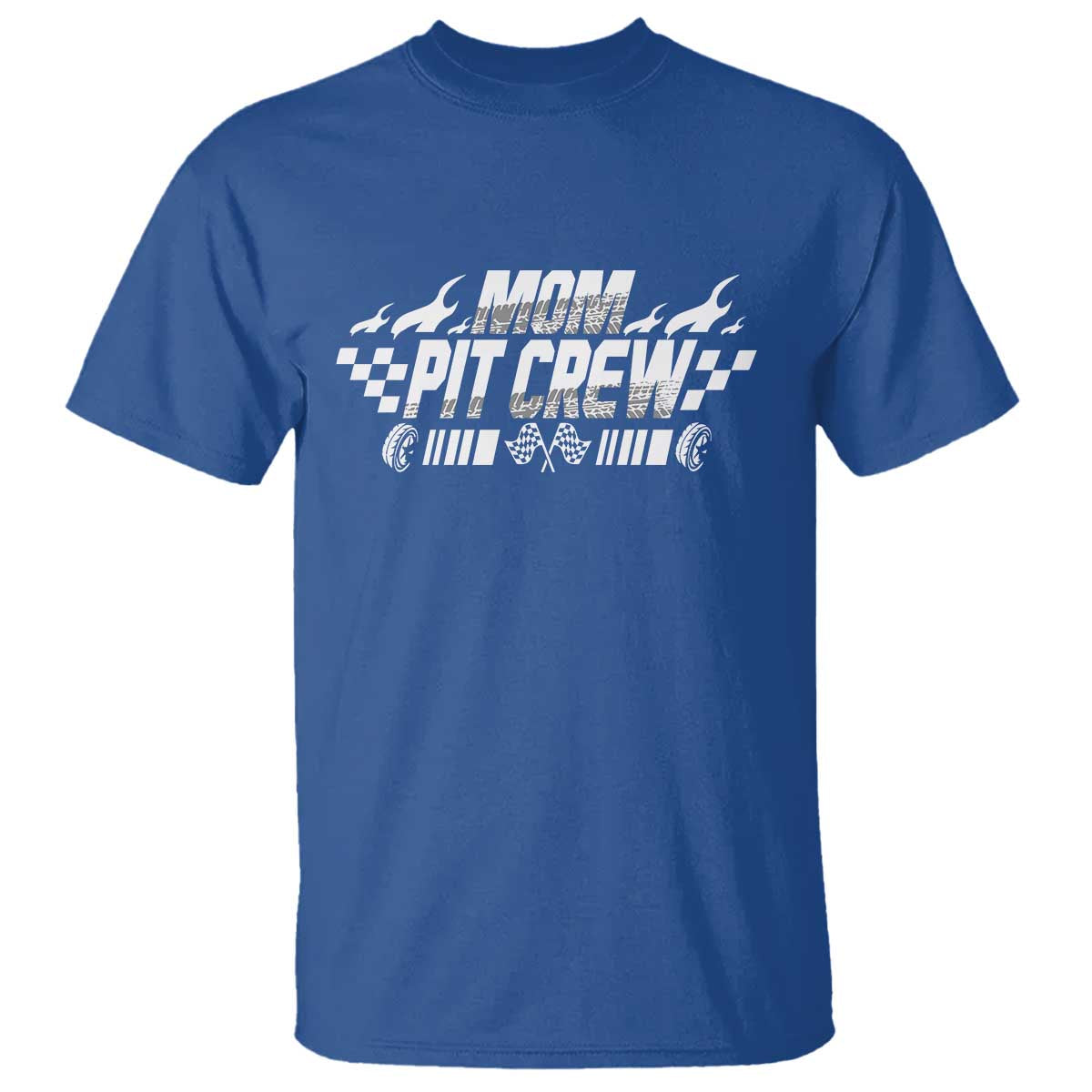 Mom Pit Crew T Shirt Race Car Family Racing Birthday Hosting Parties TS10 Royal Blue Print Your Wear